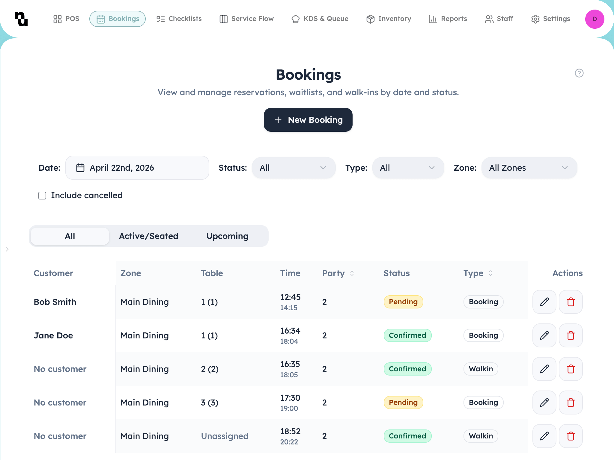 Bookings